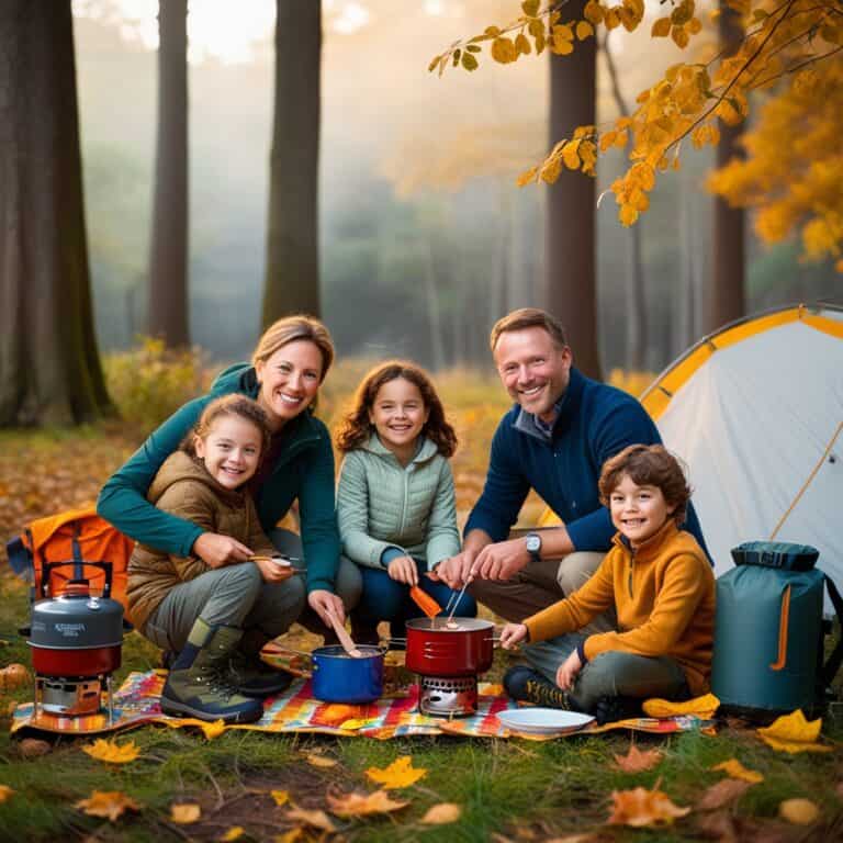 camp in the fall with kids