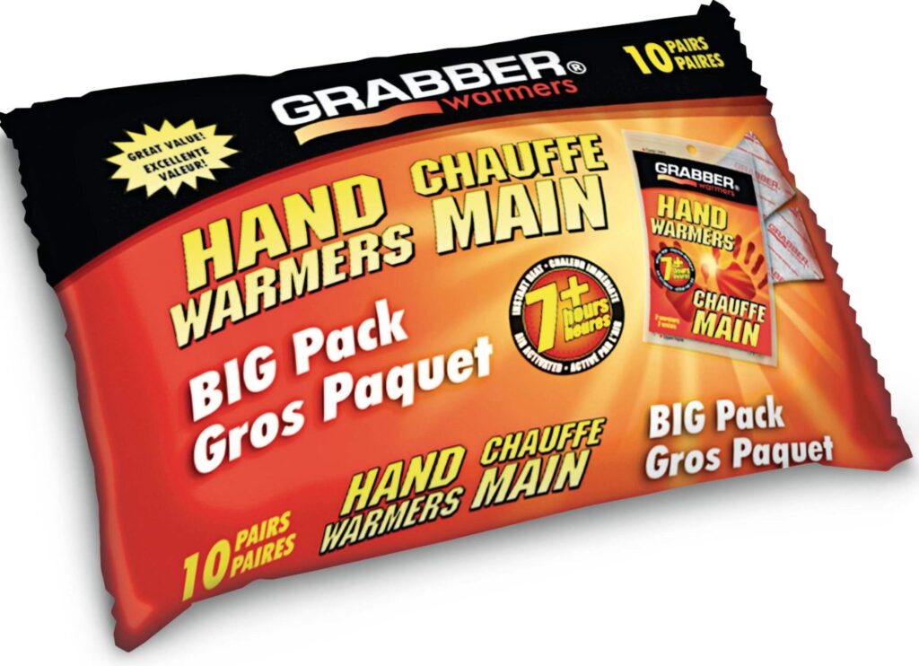 winter survival kit , hand warmers
