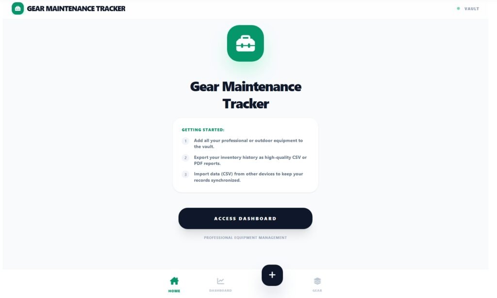 Gear Maintenance Tracker